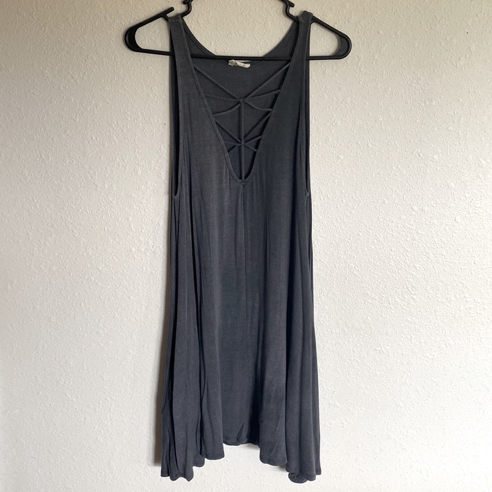 Charcoal mini dress with pockets